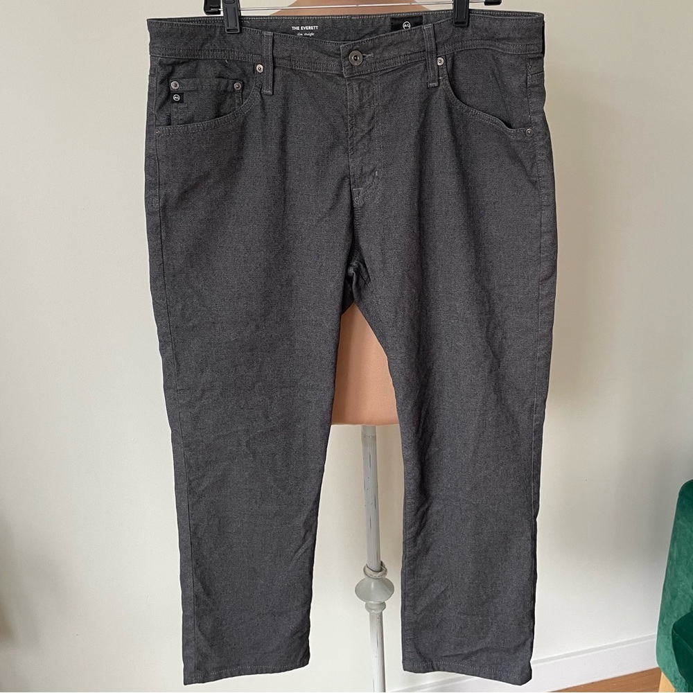 Adriano Goldschmied AG Jeans Everett Cotton Blend Gray Slim Straight Fit Jean 36